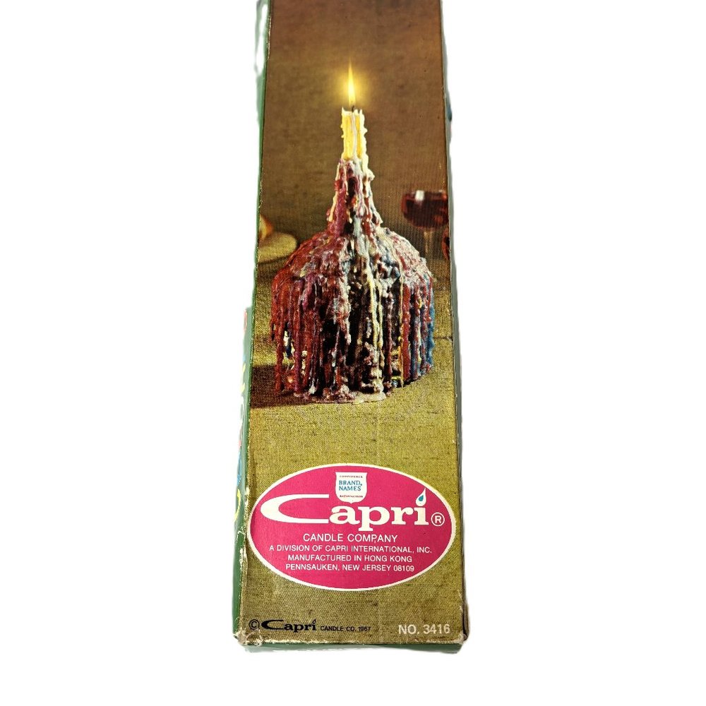 Vintage Capri 12" Drip Candles Multi Color Set of Two